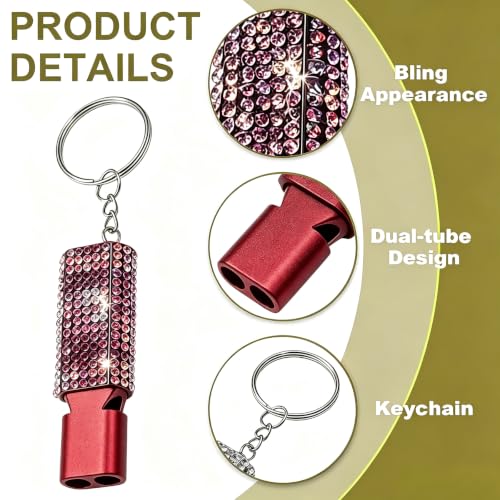 Three Tube Whistle Aluminum Alloy Survival Whistle for Outdoor Needs Sports Referee Emergency (red2pcs)