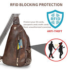 Crossbody Bags for Women Anti Theft Small Sling Handbag with Zipper Lock Vegan Leather RFID Blocking Chest Pure (Coffee)