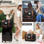 Travel Duffle Bag (Black&Brown / Large-2 Pcs)