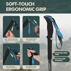 Aluminum Collapsible Trekking Poles with EVA Grips (Blue(2 Poles))
