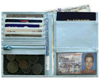 Deluxe Personalized Monogrammed Chambray RFID Leather Passport Wallet (Chambray / Deluxe)