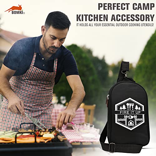 Grilling and Camping Cooking Utensils Set for The Outdoors BBQ (Black Lite)