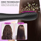 3 in 1 Hair Dryer Brush Straightener 1200W Negative Ionic Hot Air Brush One Step Blow Dryer and Styler for Straightening Drying Smoothing (Black)