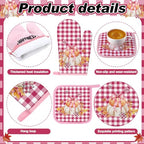 10 Pcs Fall Thanksgiving Pumpkin Kitchen Decor Set Pink (Light Pink / Cute Pumpkin)