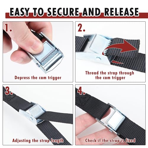 1" x 12 ft Lashing Straps (6 PK / Black)
