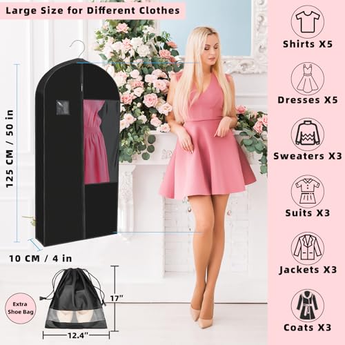 Garment Bags with 4" Gusseted (Black / 50")