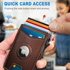 Airtag Wallet for Men Money Clip 9 (Brown083)