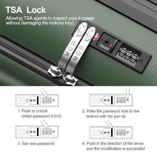 24 Inch Expandable Checked Luggage Hard Shell Suitcase (24 inch / Dark Green)