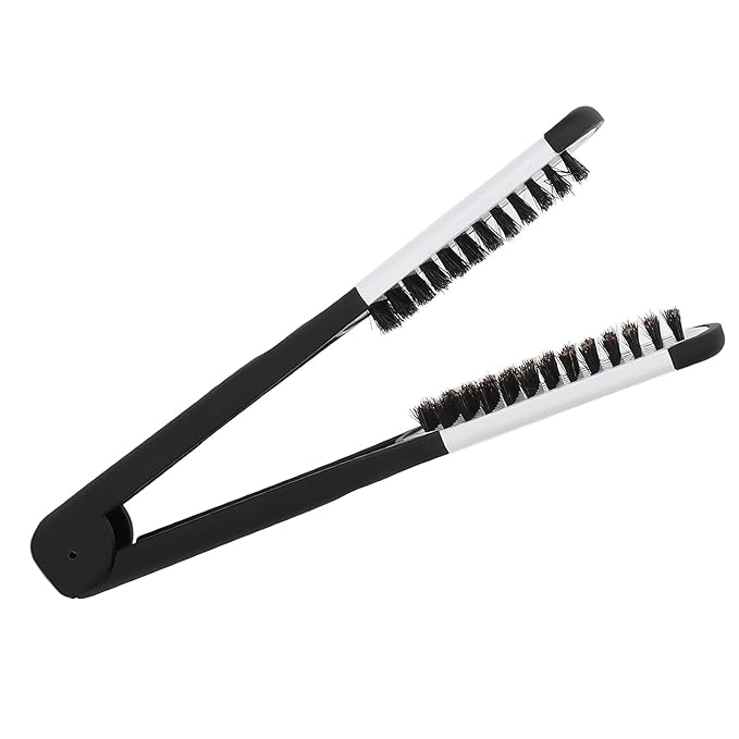 ZJchao Double-Sided Hair Straightening Clamp Brush - DIY Salon Hairdressing Styling Tool for Women and Men