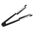 ZJchao Double-Sided Hair Straightening Clamp Brush - DIY Salon Hairdressing Styling Tool for Women and Men
