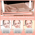 Travel Makeup Case with Mirror (Rose Gold)