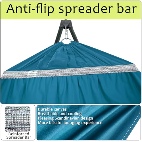 Heavy Duty Couple Hammock with Steel Stand (Blue)
