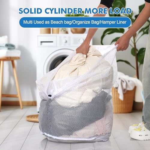 3 Pack XXL Mesh Laundry Bags for Delicates (White / Jumbo 3 pcs)