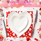100 Pcs Valentine's Day Wax Paper Sheets for Food Wrapping (Red, White / Valentine's Stylish)
