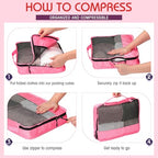 Packing Cubes for Suitcase Large Organizer Bags (Purple / Medium)