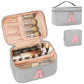 Personalized Initial Makeup Bag for Women Teen Girls (Black)