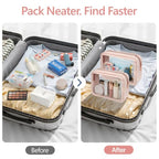 Clear Makeup Bag (2 Pack Pink / Hybrid Traveler (1 Large & 1 Medium - Soft))