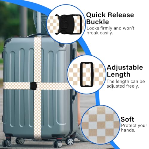 Luggage Straps for Suitcases (White Yellow)