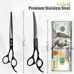 Dog Grooming Scissors Kit with Safety Round Tips (Professional Set 5 in 1)