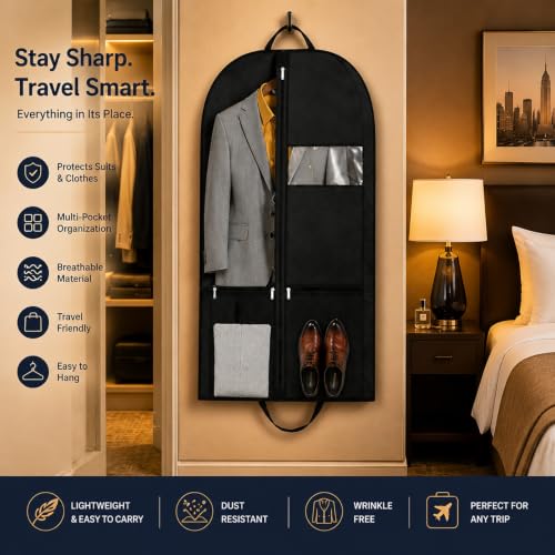 Premium Suit Bag for Travel (43inch garment bag 1 pack)