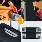 Travelkin Suitcase Covers For Luggage Tsa Approved Luggage Covers Protector (Map / XL)