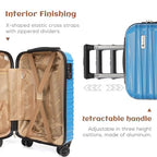 Luggage Set 3 Piece Luggage Set ABS hardshell Spinner Wheels Luggage Carry on Suitcase with Weekender bag & Toiletry bag（Skyblue） (20 / 3pcs skyblue)