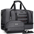 Travel Duffle Bags for Men Weekender Bags with Toiletry Bag Sets Carry On Overnight Bag 55L （B696 Silvery Grey） (Silvery Grey)