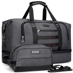 Travel Duffle Bags for Men Weekender Bags with Toiletry Bag Sets Carry On Overnight Bag 55L （B696 Silvery Grey） (Silvery Grey)