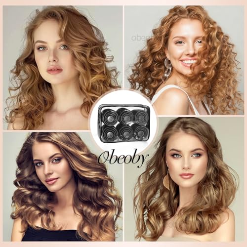 4 Sizes Self Grip Hair Rollers Set (Black)