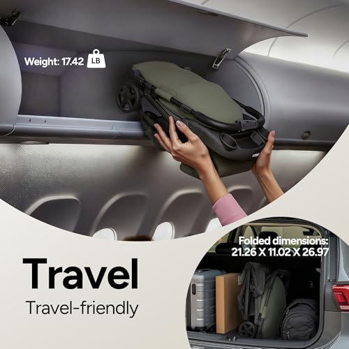Lithe V2 Lightweight Travel Stroller Snack Tray Included (Black)