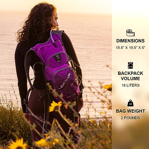 Hydration Backpack 18L Hiking Water Backpack with Water Bladder 2L (Beautyberry / 2L Bladder)