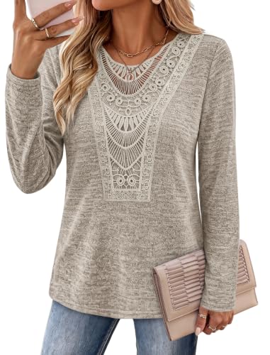 Business Casual Outfits for Women Plus Size Clothes Pullover Sweaters 3XL (3X-Large / All Khaki)