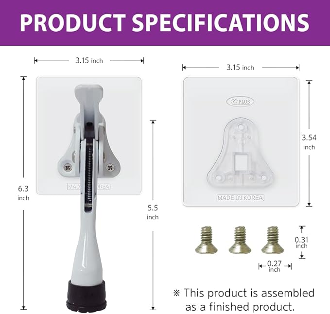 Door Stopper with Adhesive Bracket Stickers, No Drilling or Tools Needed - Image 4