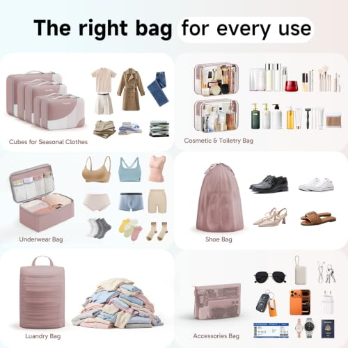 Packing Cubes for Travel (21 Light Coral)