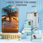 3 Pack Luggage Tag for Suitcase (Tropical Sunset Palm)