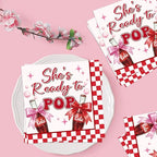 50 Pcs She's Ready to Pop Baby Shower Napkins Decorations (She’s Ready to Pop)