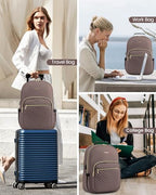 Laptop Backpack Purse for Women (Brown / 15.6-Inch)