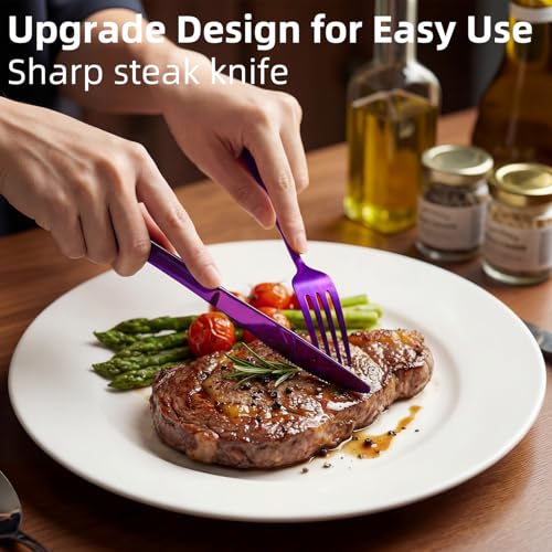 5 Piece Travel Utensils with Case (Violet)