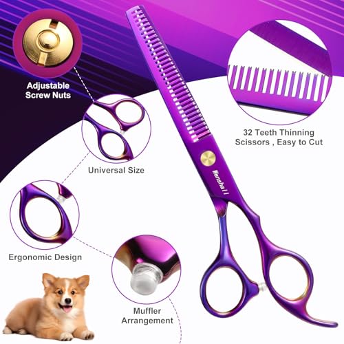 Professional Dog Grooming Scissors Set (Purple)