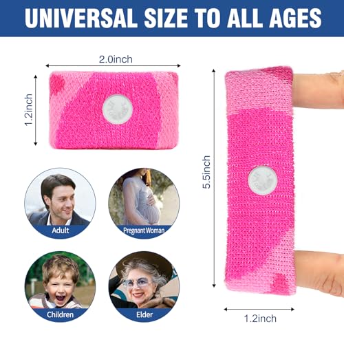 Motion Sickness Bands Anti Nausea Wristbands for Adult and Kids (1 Pair / 1 Pair G- Camo Pink)
