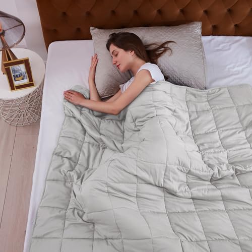 Weighted Blanket Queen Size（15lbs (05-light Grey / 60" x 80" | 15lbs)