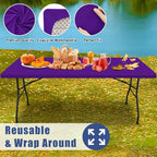 2 Pack Rectangle Spandex Fitted Table Cloth (Purple / 48" x 24" (Rectangular))