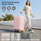 26 Inch Large Expandable Checked Luggage Hard Shell Suitcase (26 inch / Pink)