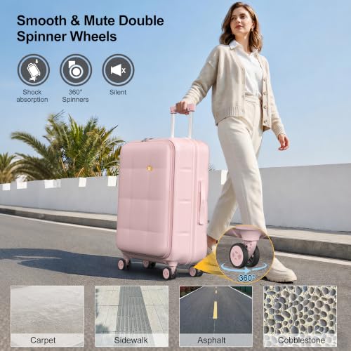 26 Inch Large Expandable Checked Luggage Hard Shell Suitcase (26 inch / Pink)