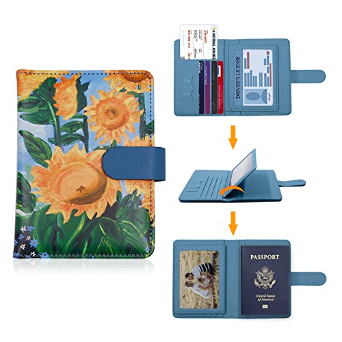 Rfid Passport Holder for Travel women (Blue2)