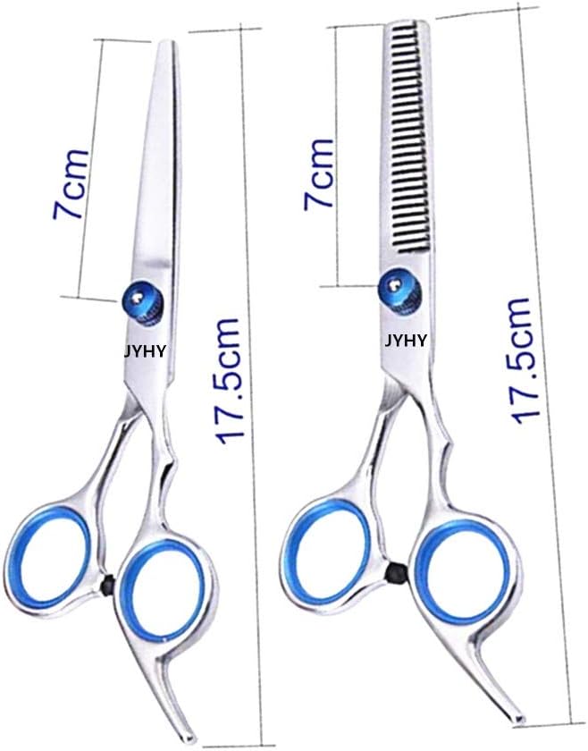 Professional Hair Cutting Scissors Shears Barber Thinning Set Kit- Family Hair Cutting,Barber Hair Cutting Tool Thinning texturizing/Blue 6"