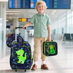 5PC Kids Luggage Set for Boys (Black Dinosaur 5pcs)
