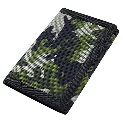 RFID Blocking Canvas Wallet for Men and Women (Camo Green)