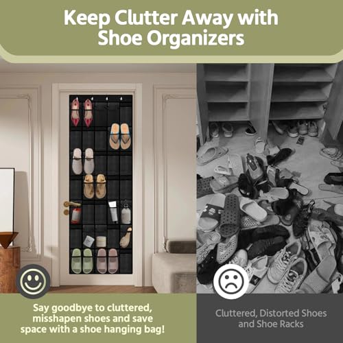 35 Pocket Over the Door Shoe Organizer (Black)
