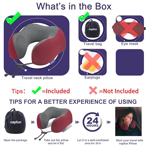 Neck Pillow for Travel (Burgundy)